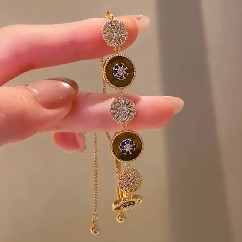 韓系ins鋯石幾何花朵手鏈優雅小眾氣質百搭手環輕奢高級感手飾女