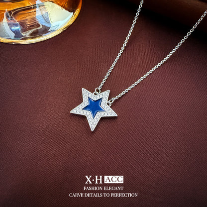 星星雙面微鑲項鍊
