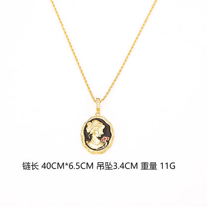 金色復古項鍊－藍色宮廷風耳釘款細節3｜https://igowo.tw/