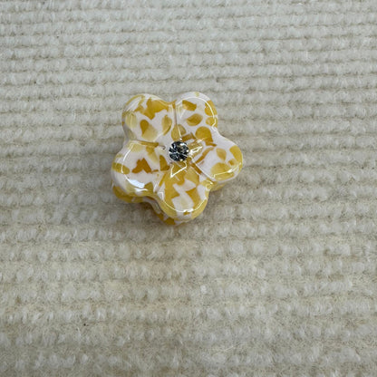 醋酸板材鋯石花朵髮夾