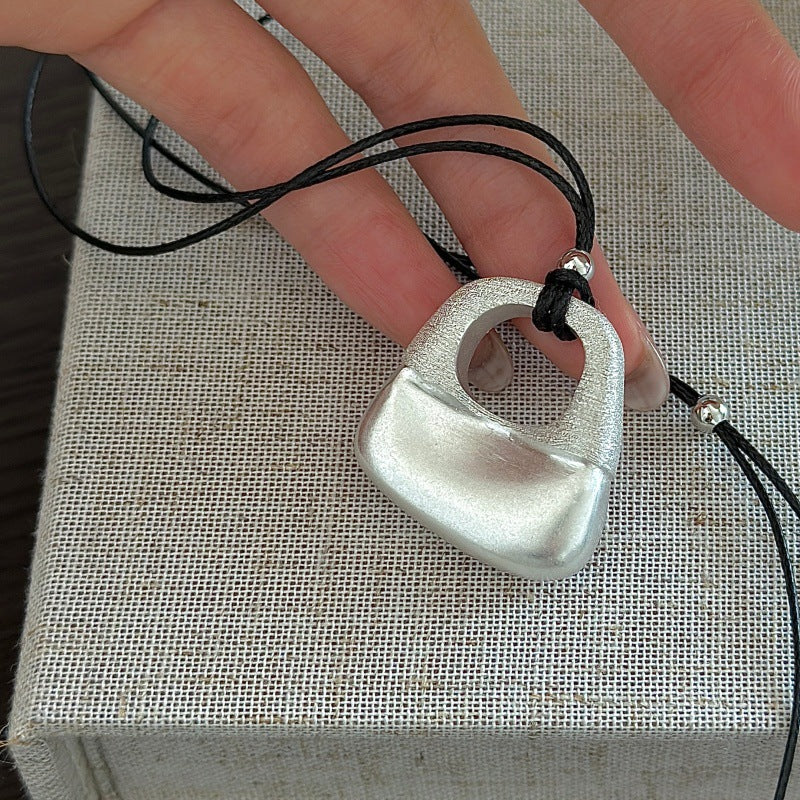 S925銀韓版小眾設計感復古重工項鏈韓國風簡約時髦個性毛衣鏈