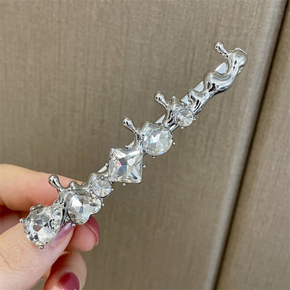 水晶碎銀誇張髮夾