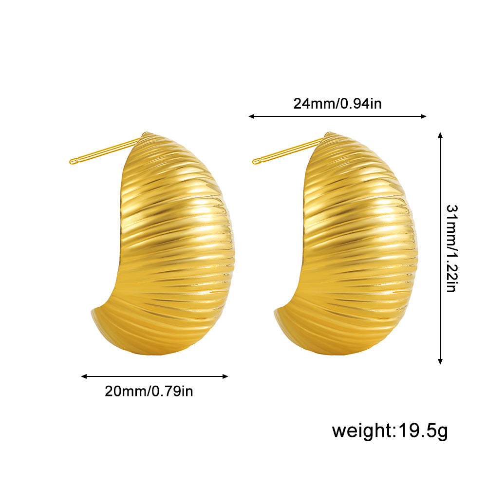 金色不鏽鋼圓珠耳釘