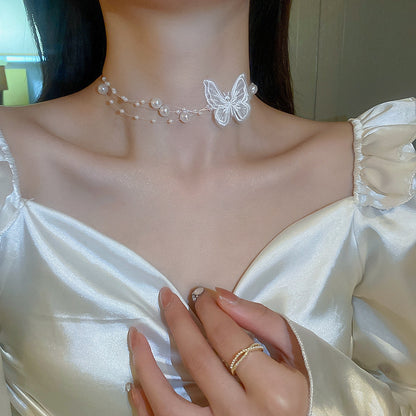 緞帶花朵項鍊－12#項鍊-黑色花朵款細節｜https://igowo.tw/