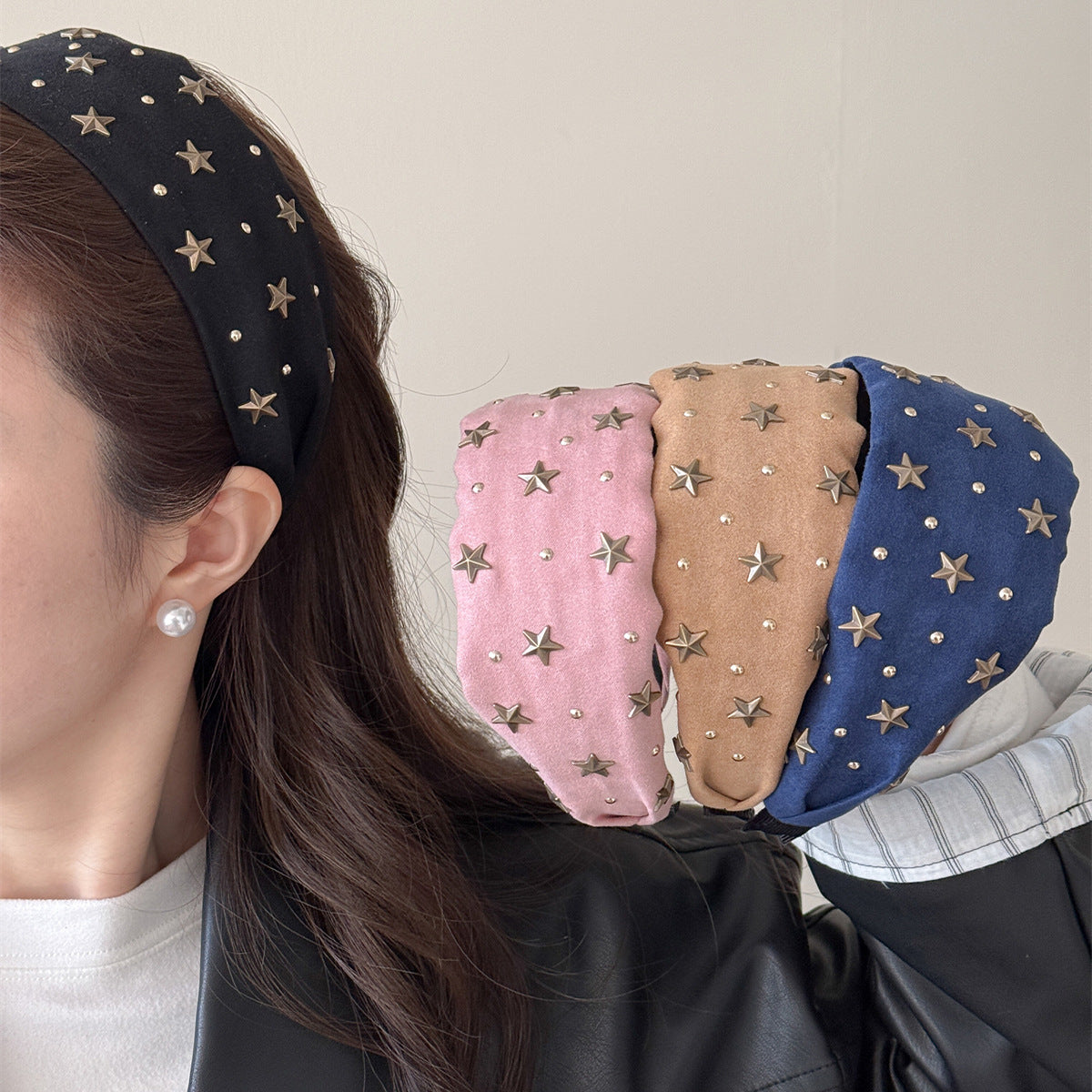 星星寬版復古髮箍－商品主圖｜https://igowo.tw/