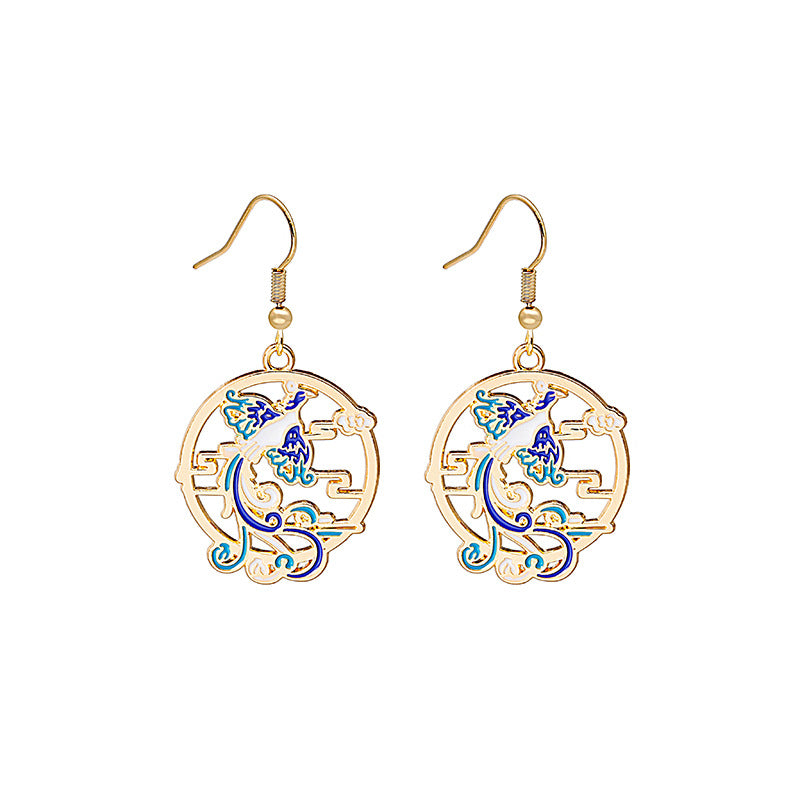 琺瑯卡通復古耳環