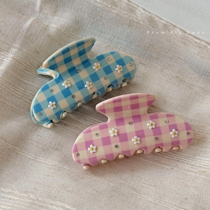 醋酸板材格紋鯊魚夾－商品主圖｜https://igowo.tw/