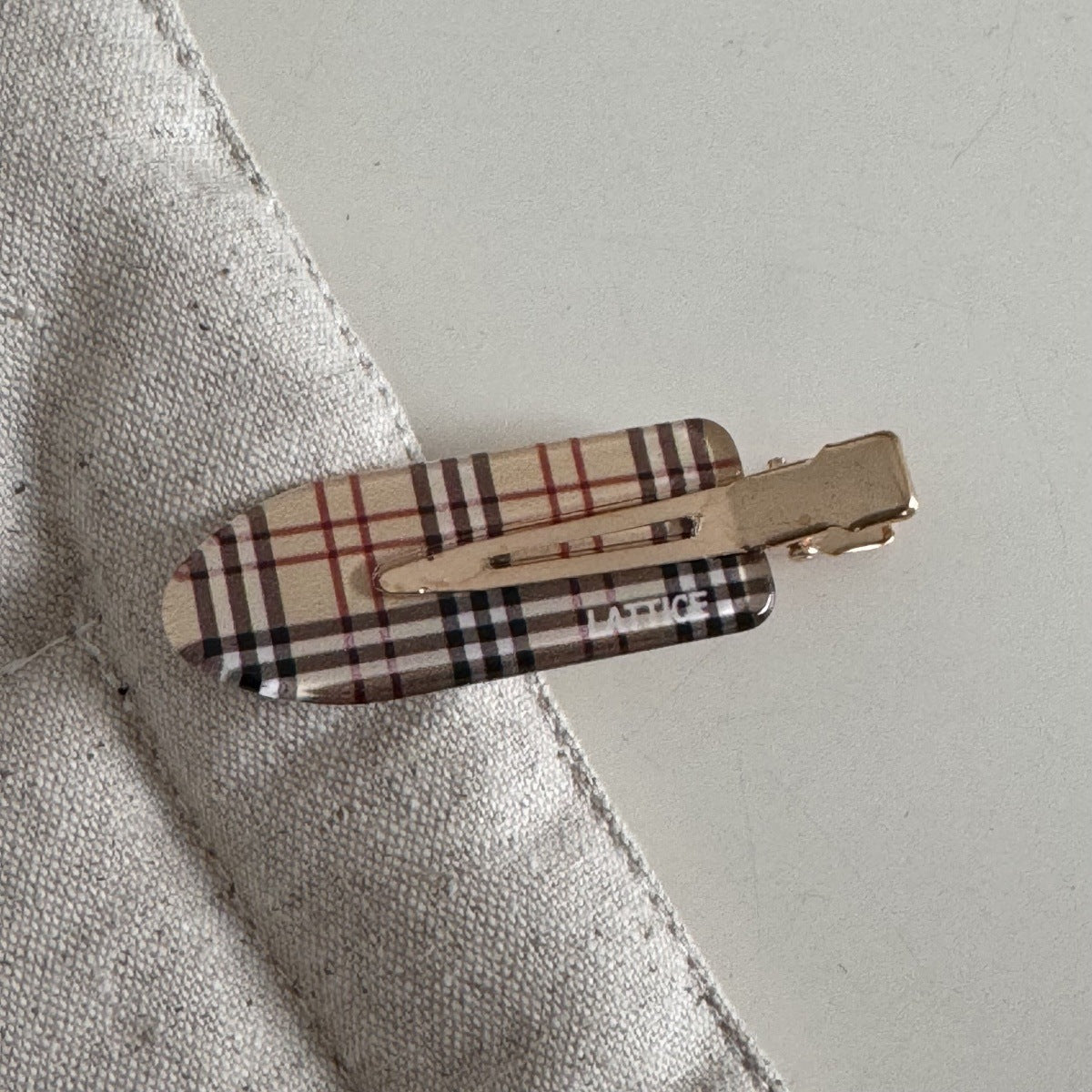 格紋復古簡約髮夾