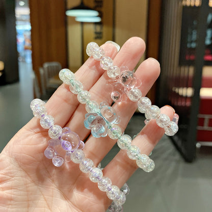 小熊兩用髮圈－粉色款細節1｜https://igowo.tw/
