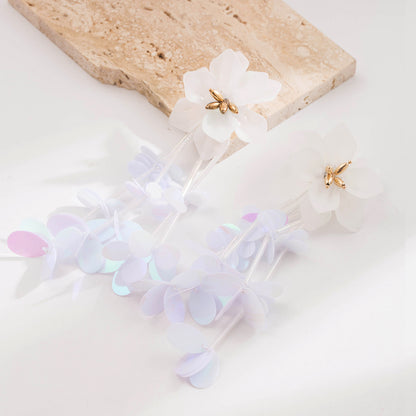 花朵流蘇垂墜耳環－粉彩款細節7｜https://igowo.tw/