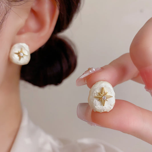 金屬星星簡約耳釘－商品主圖｜https://igowo.tw/