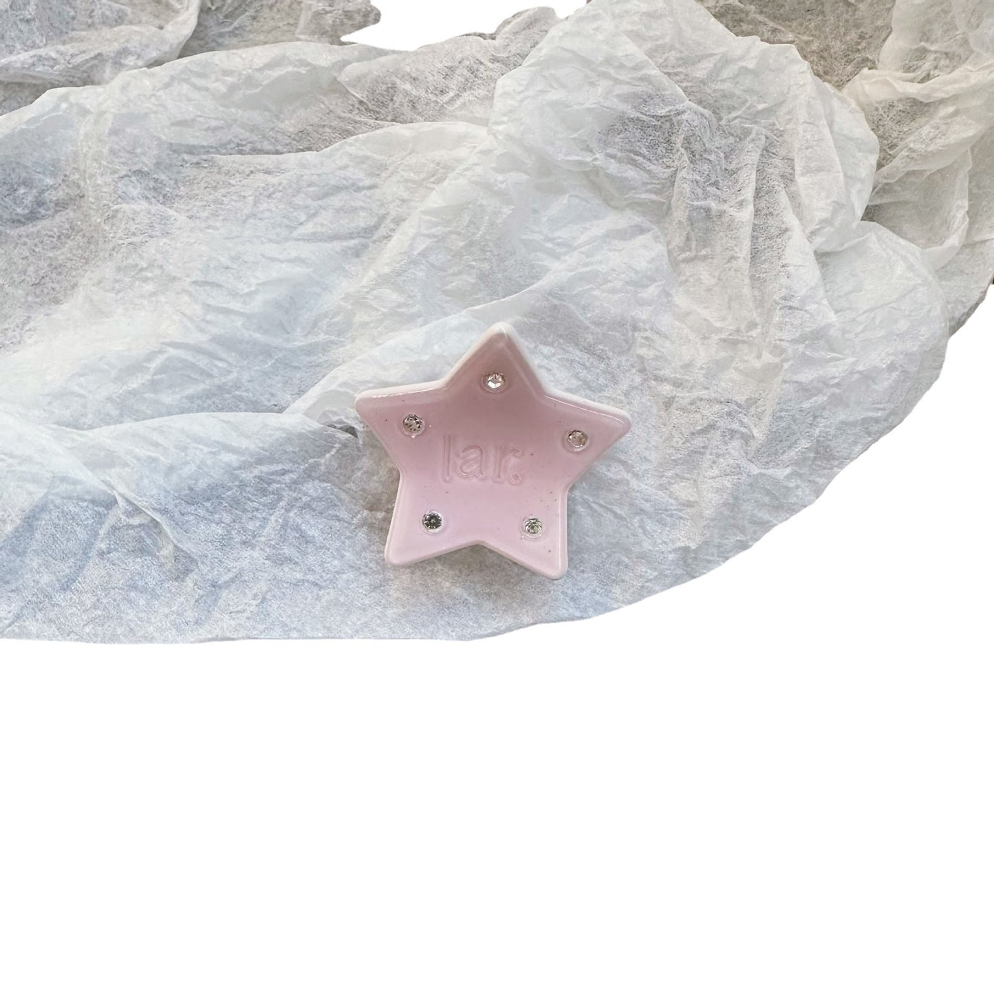 醋酸板材天使鯊魚夾－白色星星（單個）款細節｜https://igowo.tw/