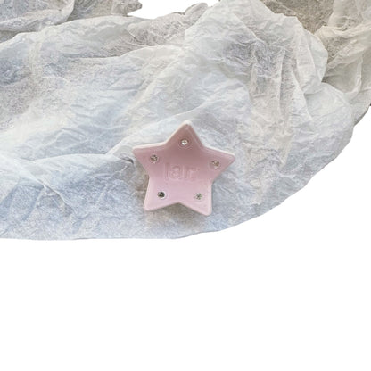 醋酸板材天使鯊魚夾－白色星星（單個）款細節｜https://igowo.tw/