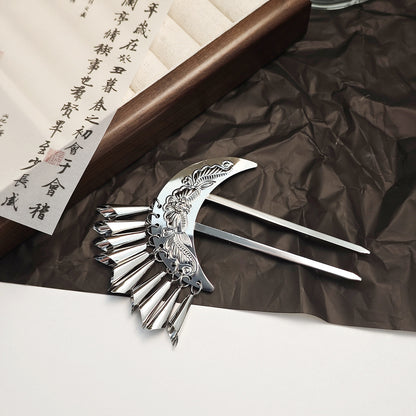 月亮蝴蝶復古髮簪－商品主圖｜https://igowo.tw/