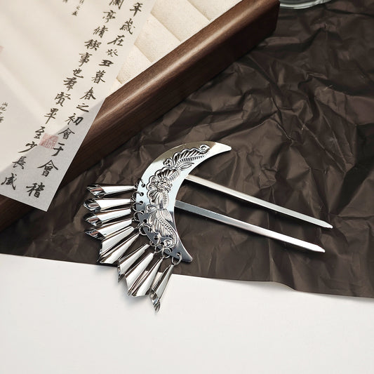 月亮蝴蝶復古髮簪－商品主圖｜https://igowo.tw/