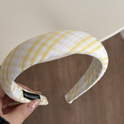 黃色格紋髮箍