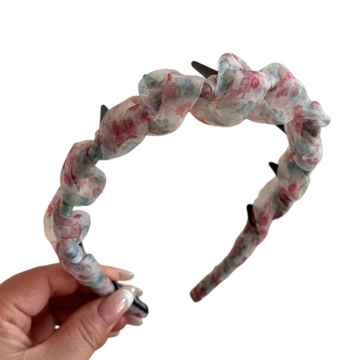 網紗碎花髮箍－細節特寫3｜https://igowo.tw/