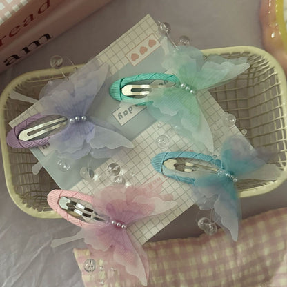 繽紛網紗蝴蝶髮夾－商品主圖｜https://igowo.tw/