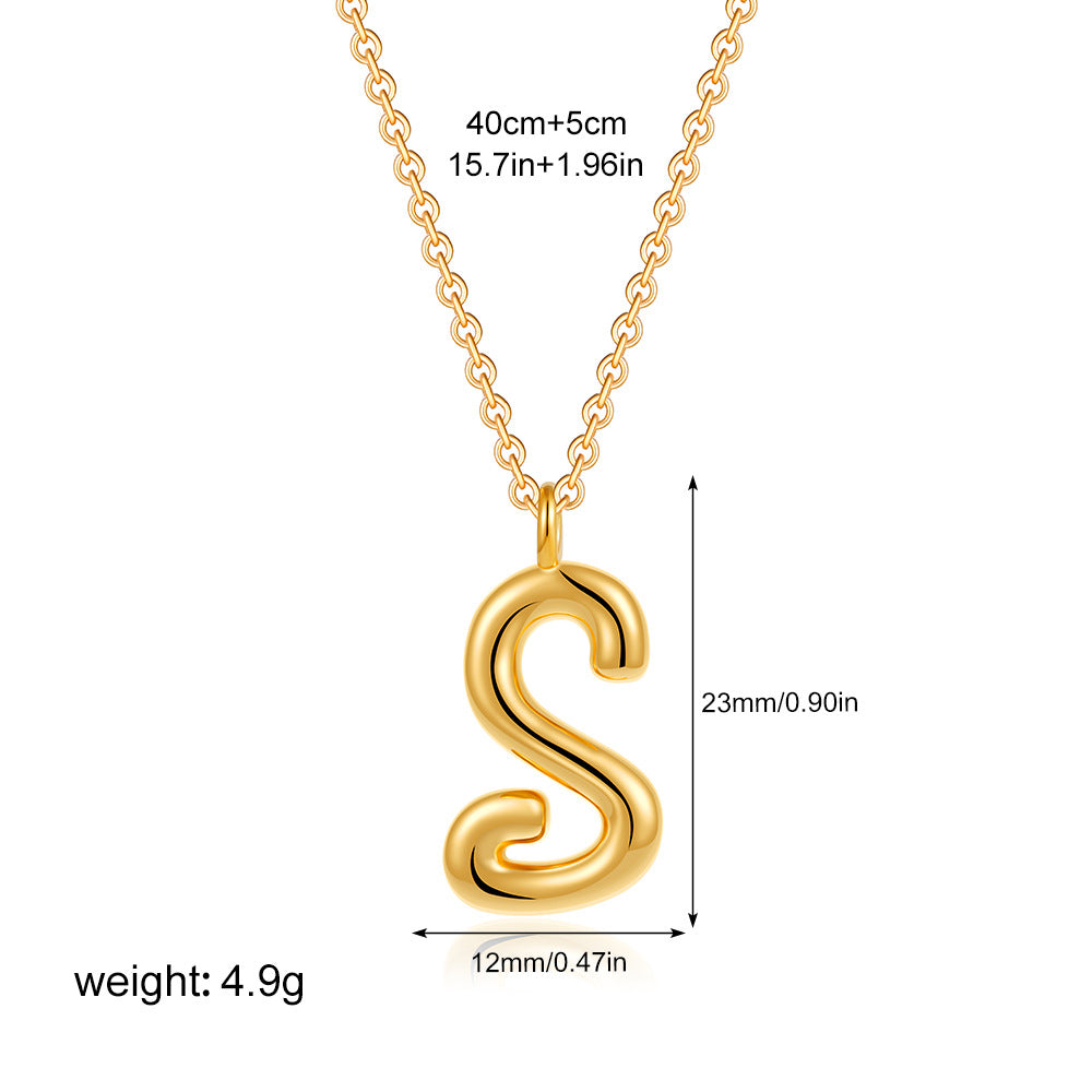 金色字母墜飾簡約項鍊－細節特寫14｜https://igowo.tw/