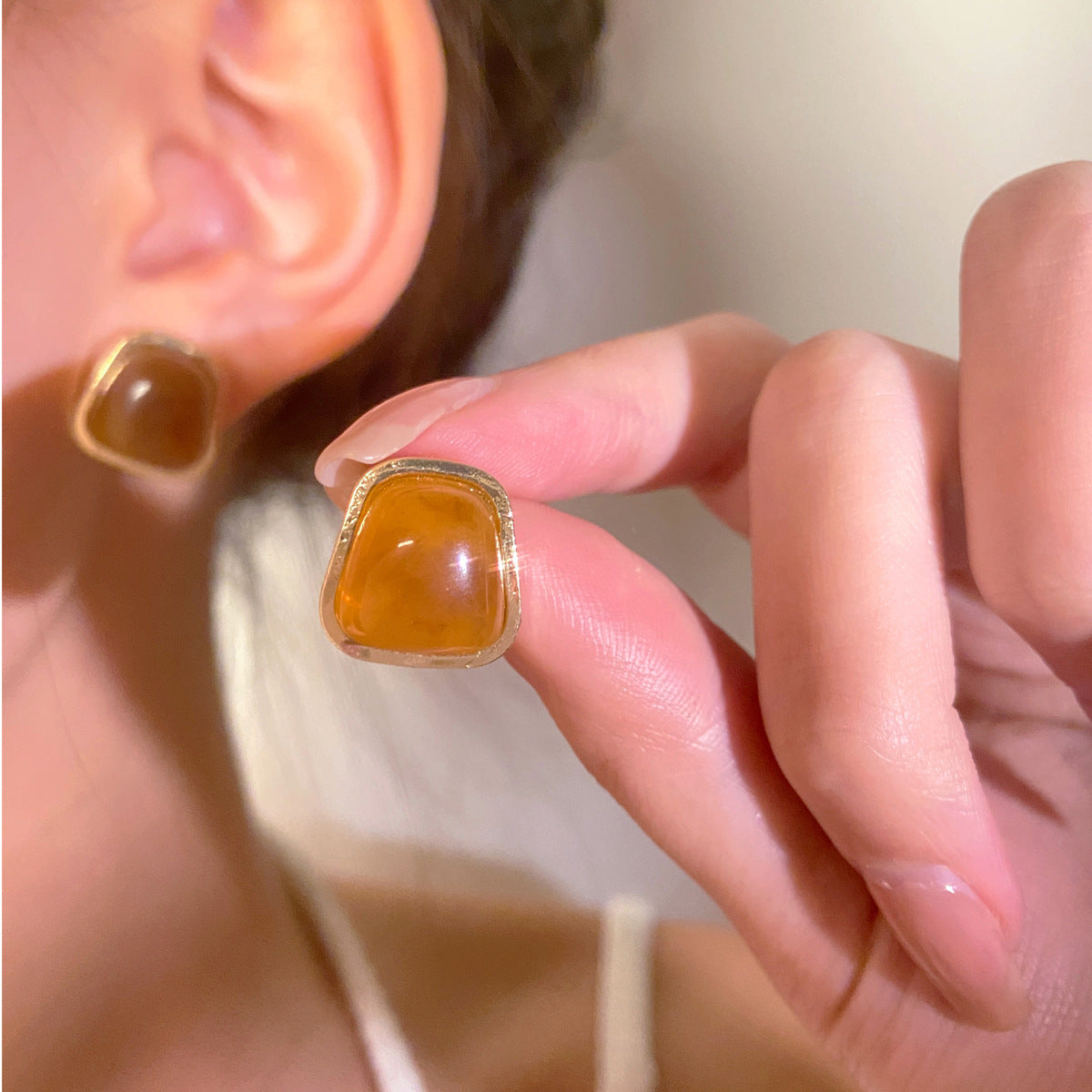 棕色虎眼石復古項鍊－細節特寫24｜https://igowo.tw/