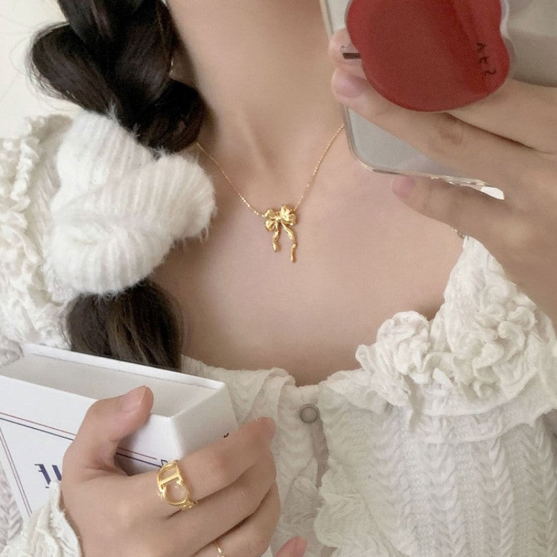 蝴蝶結簡約項鍊－細節特寫20｜https://igowo.tw/