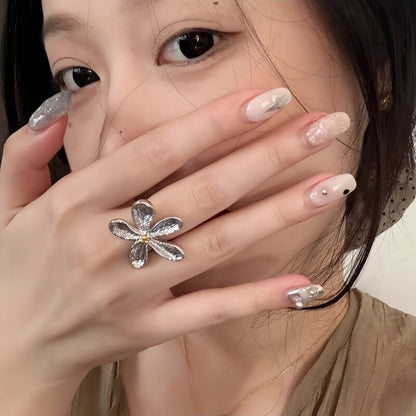 花敘系列千代蘭戒指女原創設計開口可調節小眾指環高級感食指戒女