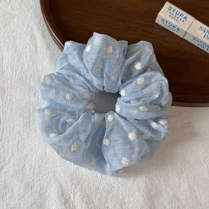 網紗大腸圈刺繡髮圈