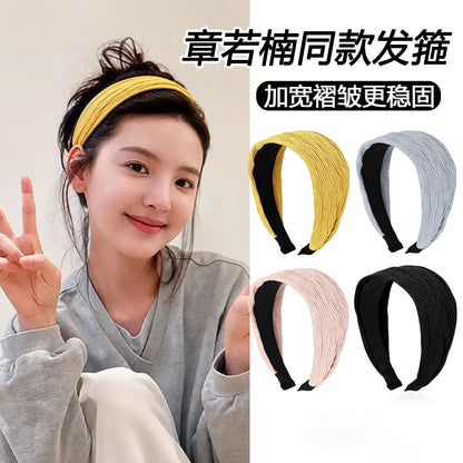 格紋寬版髮箍－商品主圖｜https://igowo.tw/