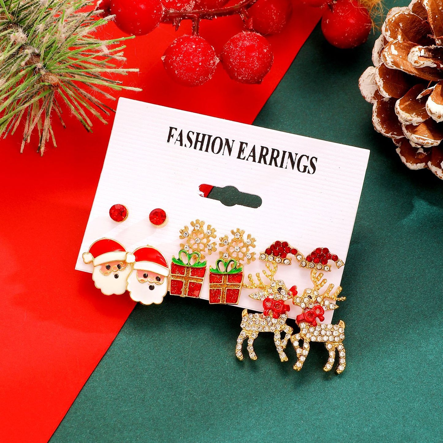 雪花聖誕耳釘套組－細節特寫4｜https://igowo.tw/
