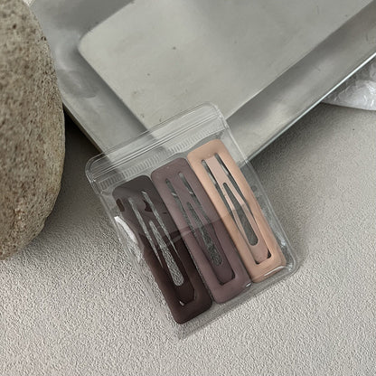 一字簡約髮夾三件組