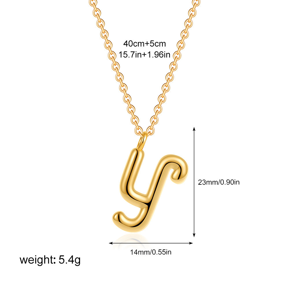 金色字母墜飾簡約項鍊－細節特寫22｜https://igowo.tw/
