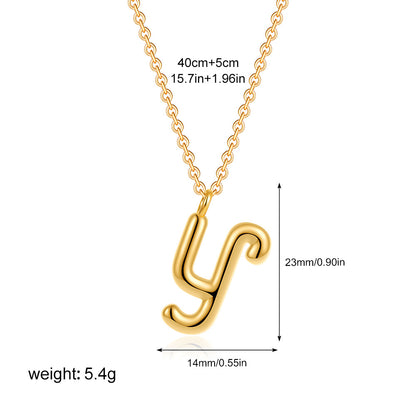 金色字母墜飾簡約項鍊－細節特寫22｜https://igowo.tw/