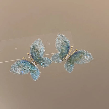 漸層蝴蝶立體耳釘