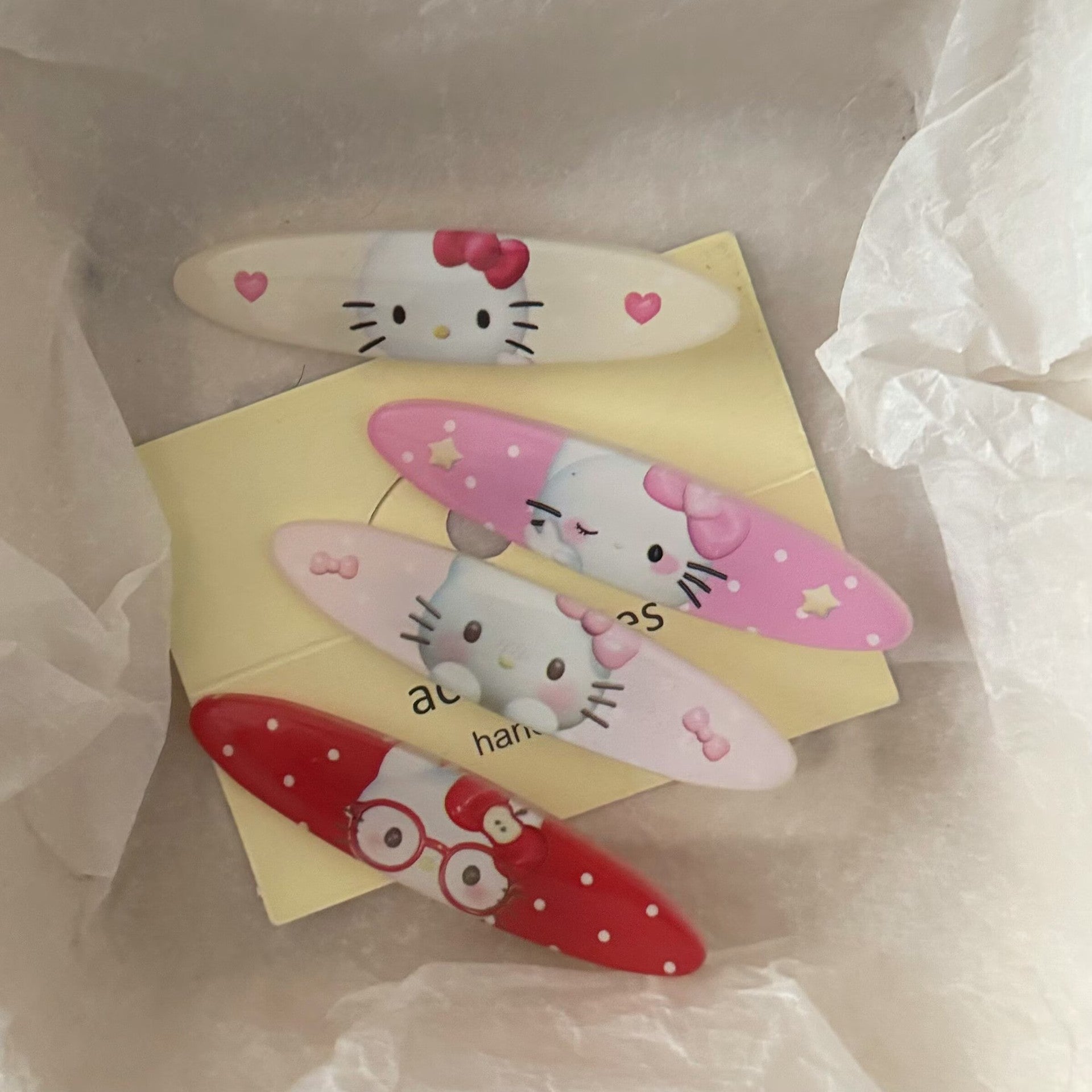粉色貓咪橢圓髮夾－商品主圖｜https://igowo.tw/