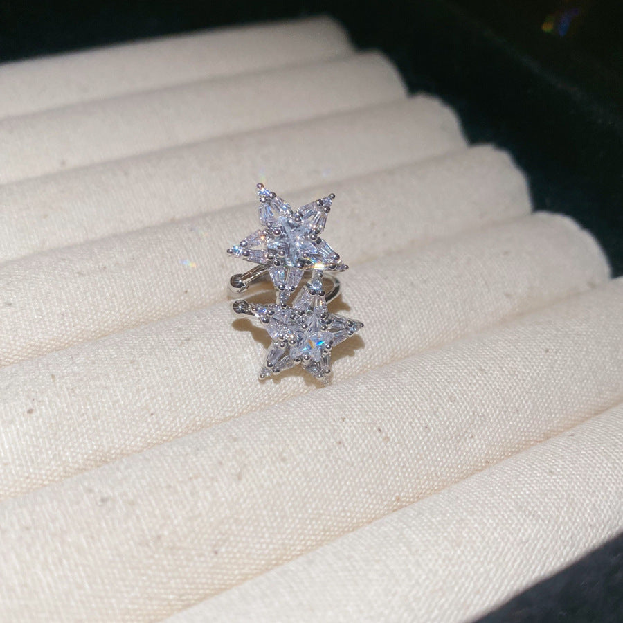 鋯石簡約星星無耳洞耳骨夾小眾設計時尚耳夾耳環輕奢高級感耳飾女