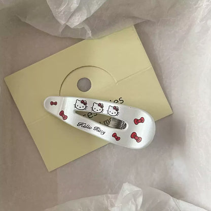 銀色貓咪波浪髮夾