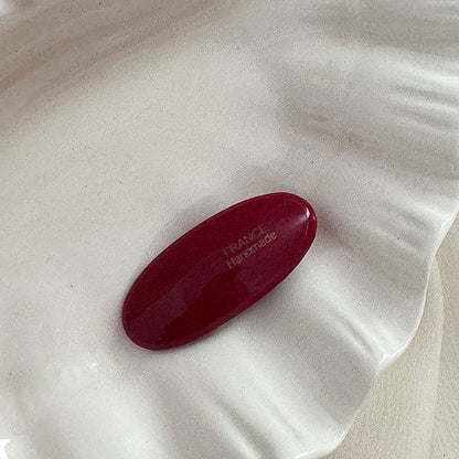 紅色蝴蝶結復古髮夾－新年紅-一字款細節｜https://igowo.tw/