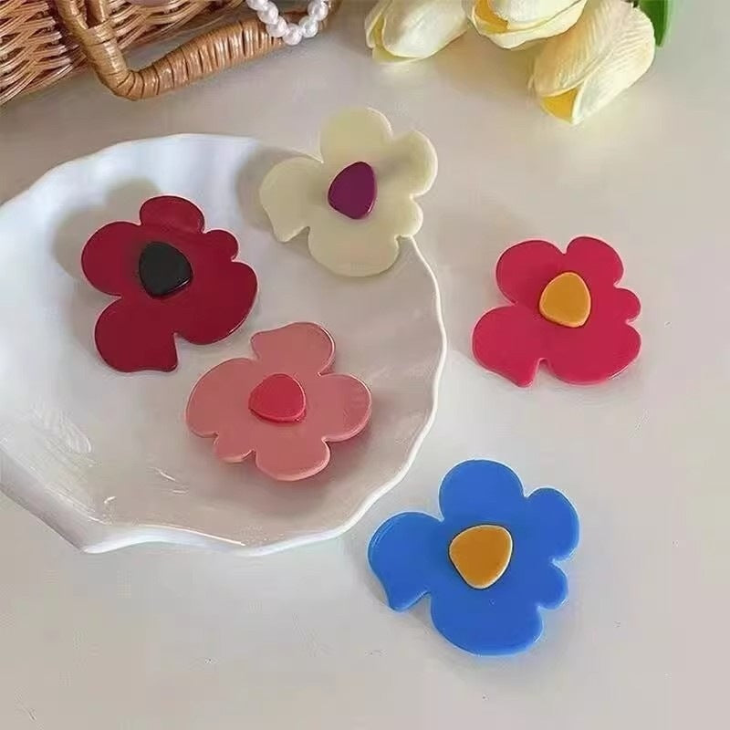 繽紛花朵簡約髮夾－商品主圖｜https://igowo.tw/