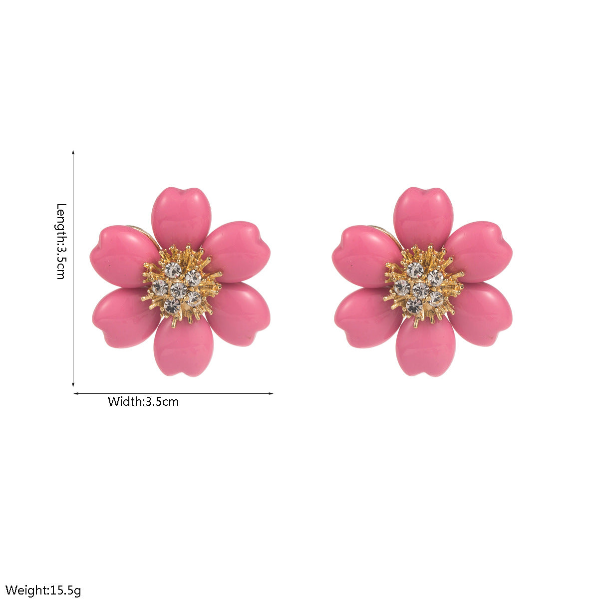 S925琺瑯鋯石花朵耳環－白色款實拍｜https://igowo.tw/
