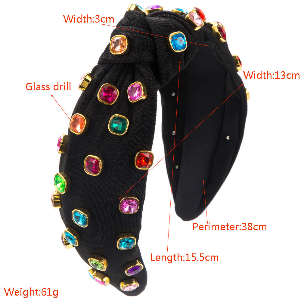 彩色布面玻璃扭結髮箍－紅色款實拍｜https://igowo.tw/