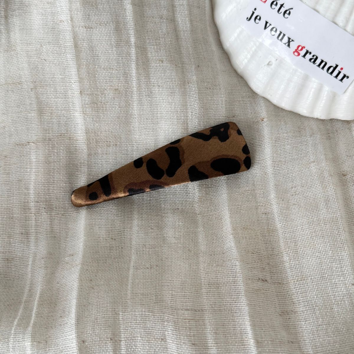 豹紋蝴蝶結復古髮夾