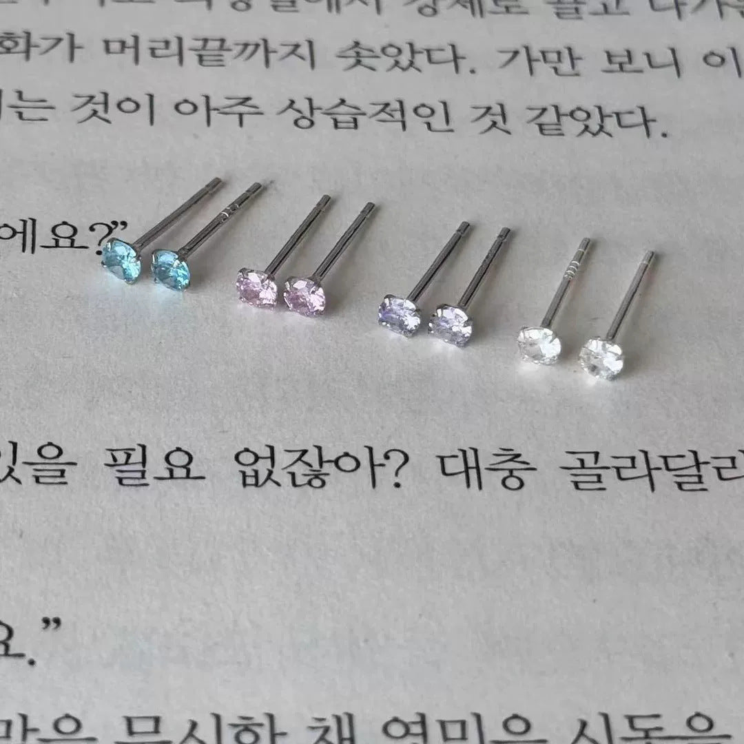 鋯石小巧耳釘－煙花螺桿白8款實拍｜https://igowo.tw/
