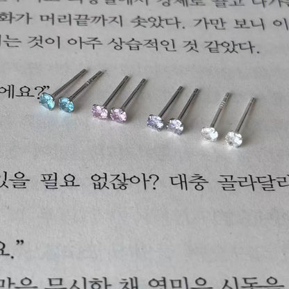 鋯石小巧耳釘－煙花螺桿白8款實拍｜https://igowo.tw/