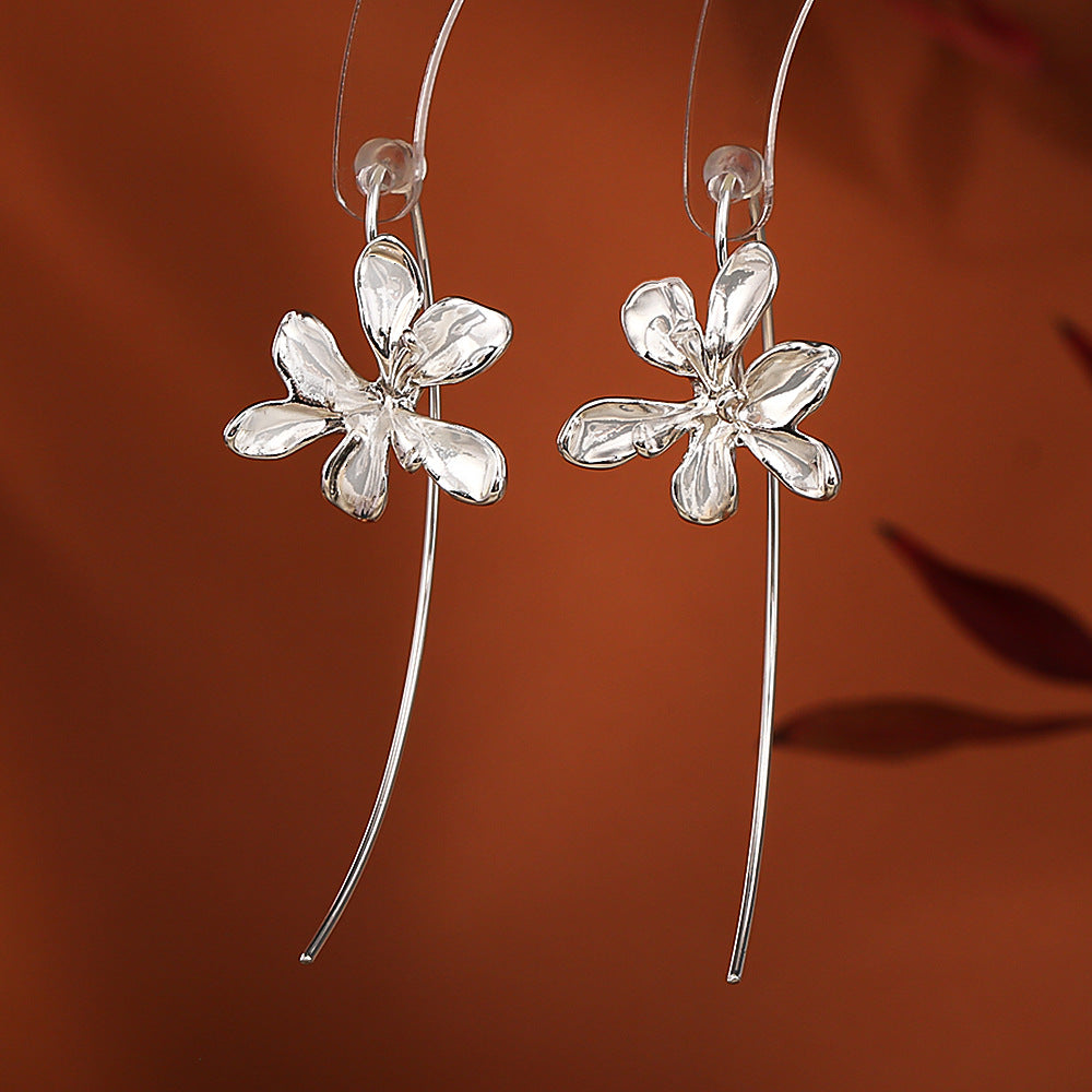 金色花朵耳環