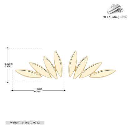 S925 新款耳釘時尚個性INS風葉子耳環輕奢百搭高級感飾品