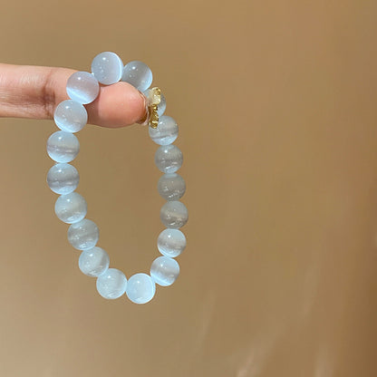 貓眼石串珠手鏈甜美日常通勤串珠手串小眾精致簡約高級感手環手飾