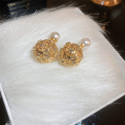 真金電鍍銀針鋯石珍珠愛心花朵流蘇耳環法式時尚氣質耳釘耳飾批發