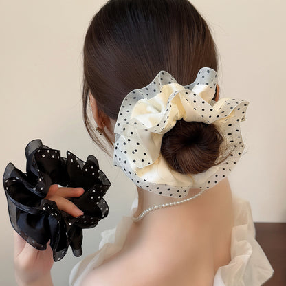 網紗波點大腸圈髮圈－商品主圖｜https://igowo.tw/
