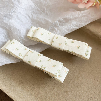 森系碎花蝴蝶結發夾夏日清新甜美可愛鴨嘴夾小眾高級感百搭發飾女
