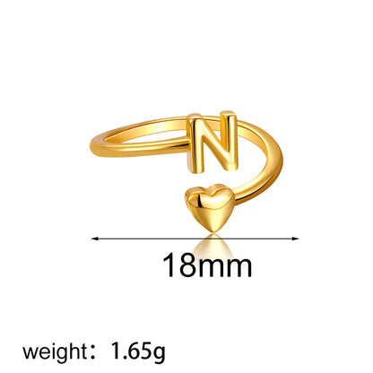 金色字母可調式戒指－細節特寫9｜https://igowo.tw/